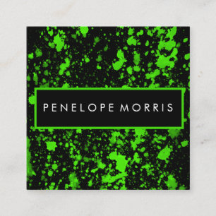 Beauty Stylist: Fett grün und schwarz lackiert Spr Quadratische Visitenkarte