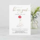 Beauty & the Beast Birthday Einladung (Stehend Vorderseite)