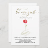 Beauty & the Beast Birthday Einladung (Vorne/Hinten)