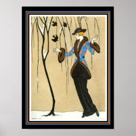 "Beauty & the Sparrow" Barbier Deko Print 12 x 16