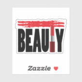 Beauty Typografie Lipstick Aufkleber (Blatt)