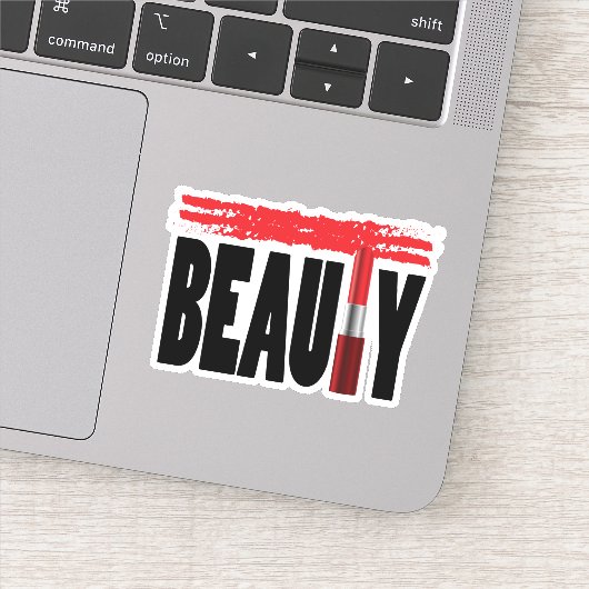 Beauty Typografie Lipstick Aufkleber (Detail)