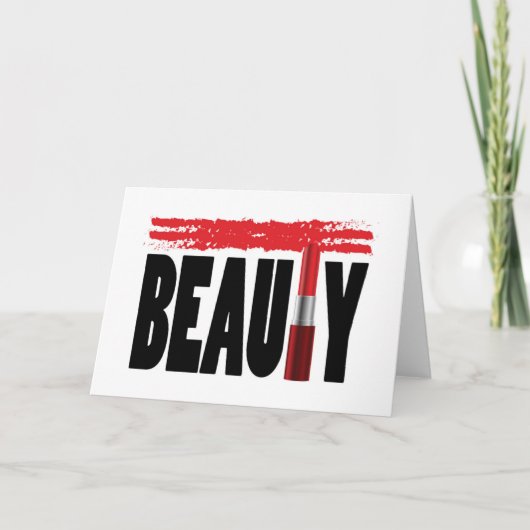 Beauty Typografie Lipstick Karte (Vorderseite)