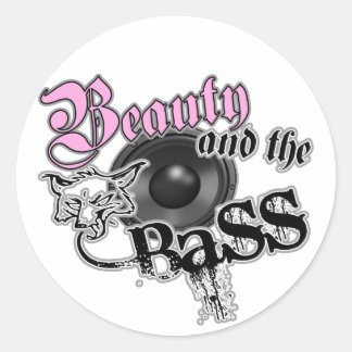 Beauty und BASS Trance Electro Techno Rave DJ Runder Aufkleber