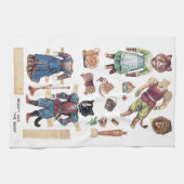 Beauty und das Biest, Paper Doll, Louis Wain Geschirrtuch (Horizontal)