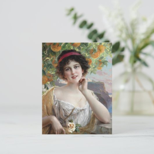 Beauty Under the Orange Tree by Émile Vernon Postkarte (Stehend Vorderseite)