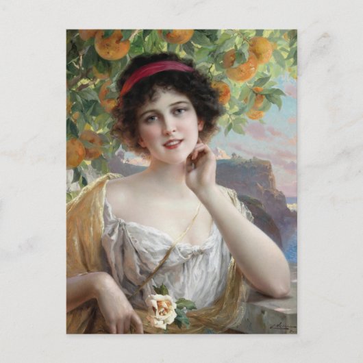 Beauty Under the Orange Tree by Émile Vernon Postkarte (Vorderseite)