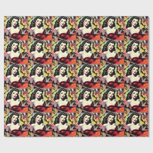 Beauty Vampire Button-up Geschenkpapier (Flach)