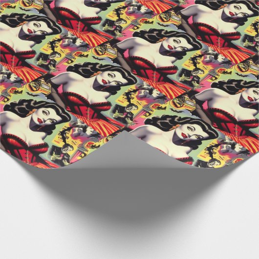 Beauty Vampire Button-up Geschenkpapier (Ecke)