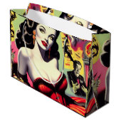 Beauty Vampire Button-up Große Geschenktüte (Rückseite Schrägansicht)