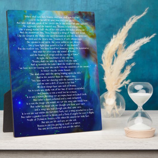 Beauty von Kahlil Gibran Fotoplatte (Seite)