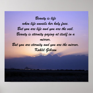 Beauty von Kahlil Gibran Poster