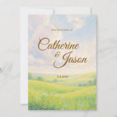 Beauty Watercolor Scenery Wedding Invitation Einladung (Vorderseite)