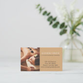 Beauty WELLNESS-CENTER Akupressur Hot Stone Massag Visitenkarte (Stehend Vorderseite)