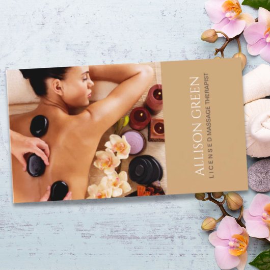Beauty WELLNESS-CENTER Akupressur Hot Stone Massag Visitenkarte