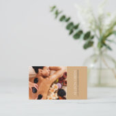 Beauty WELLNESS-CENTER Akupressur Hot Stone Massag Visitenkarte (Stehend Vorderseite)