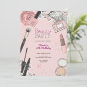 Beauty Wellness-Center Geburtstagsparty Einladung (Stehend Vorderseite)