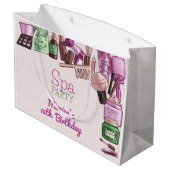 Beauty Wellness-Center Geburtstagsparty Große Geschenktüte (Rückseite Schrägansicht)