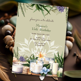 Beauty Wellness-Center lotus Blume Geburtstag Einladung