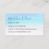 Beauty Wellness-Center Ocean Beach Blue Stilvoll Visitenkarte (Rückseite)