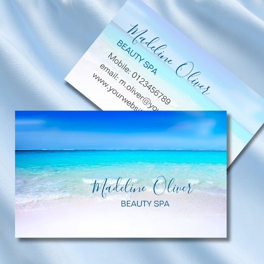 Beauty Wellness-Center Ocean Beach Blue Stilvoll Visitenkarte