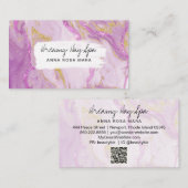 *~* Beauty Wellness-Center QR Gold Pink Glitzer Ma Visitenkarte (Vorne/Hinten)