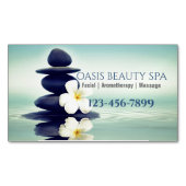 Beauty WELLNESS-CENTER Zen Aromatherapie Massage T Magnetische Visitenkarte (Vorderseite)