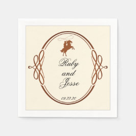 Beauty Western Dark Brown Wedding Serviette