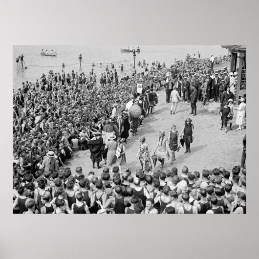 Beauty-Wettbewerb für Badegewässer in den 20er Jah Poster (Vorne)