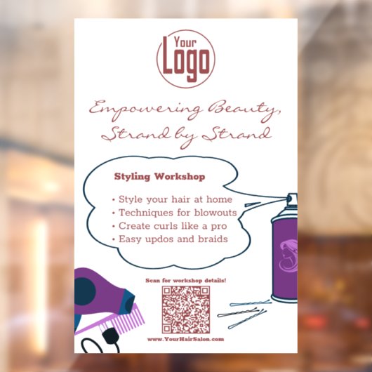 Beauty-Workshop Fensteraufkleber (Blatt 2)