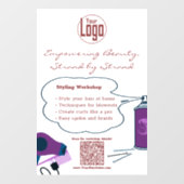 Beauty-Workshop Fensteraufkleber (Blatt)