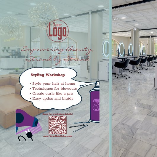 Beauty-Workshop Fensteraufkleber