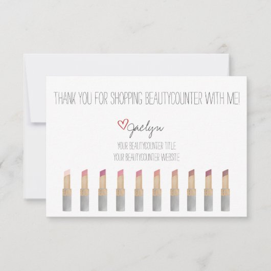 Beautycounter Hand gezeichnet Dankeskarte (Vorderseite)