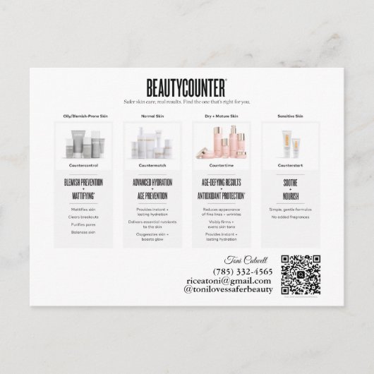 Beautycounter Skincare Regimens Einladung Postcar (Vorderseite)