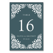 Beaux Arts Personalisierte Tischnummer Card (Vorderseite)