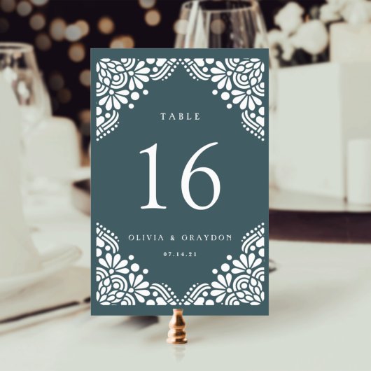 Beaux Arts Personalisierte Tischnummer Card