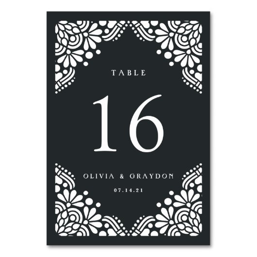 Beaux Arts Personalisierte Tischnummer Card (Rückseite)