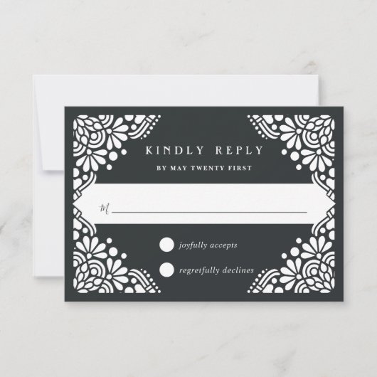 Beaux Arts RSVP-Karte | Holzkohle RSVP Karte (Vorderseite)