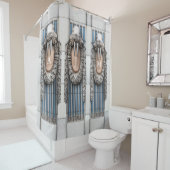 Beaux Arts Walrus Skulptur Custom Monogram Duschvorhang (Beispiel)