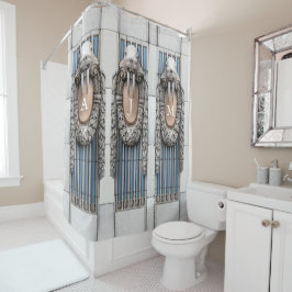 Beaux Arts Walrus Skulptur Custom Monogram Duschvorhang