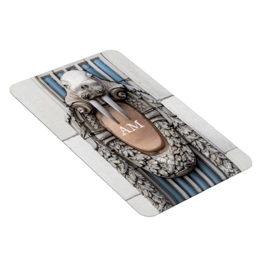 Beaux Arts Walrus Skulptur Custom Monogram Magnet (Rechte Seite)