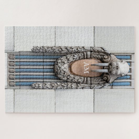 Beaux Arts Walrus Skulptur Custom Monogram Puzzle (Horizontal)