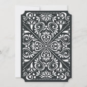 Beaux Arts Wedding Einladung | Holzkohle (Rückseite)