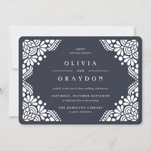 Beaux Arts Wedding Einladung | Tinte (Vorderseite)