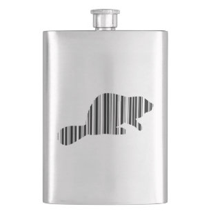 BEAVER BAR CODE Tierschutzmuster Flachmann