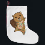 Beaver Cheerful Christmas Winter Animals Beavers Kleiner Weihnachtsstrumpf<br><div class="desc">Der Biber zu Weihnachten mit Feenlicht. Hübsche Tiere mit Geschenken und Schnee für den Urlaub. Auch lustig für Weihnachten im Juli. Biber sind niedliche Tiere und perfekt zu Weihnachten.</div>