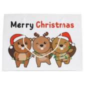 Beaver Christmas Animals Beavers Merry Christmas Große Geschenktüte (Vorderseite)