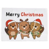 Beaver Christmas Animals Beavers Merry Christmas Große Geschenktüte (Rückseite)