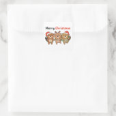 Beaver Christmas Animals Beavers Merry Christmas Quadratischer Aufkleber (Tasche)