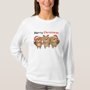 Beaver Christmas Animals Beavers Merry Christmas T-Shirt